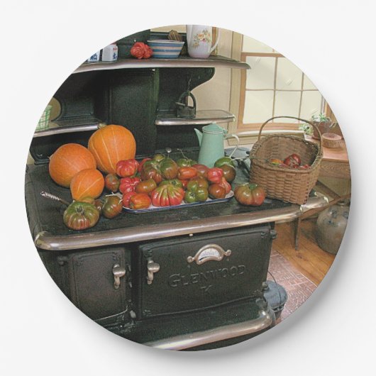 Glenwood-Kochofen-Erntepapierplatte Pappteller (Vorderseite)