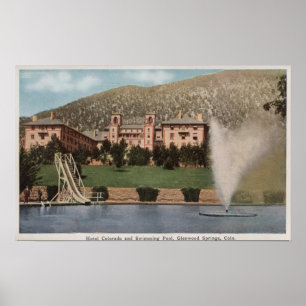 Glenwood Springs, Co - Ansicht des Hotels Co u. Poster