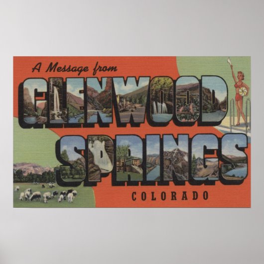 Glenwood Springs, Colorado - Große Buchstabenszene Poster (Vorne)