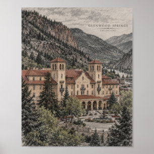 Glenwood Springs Colorado Hotel Colorado Plakat