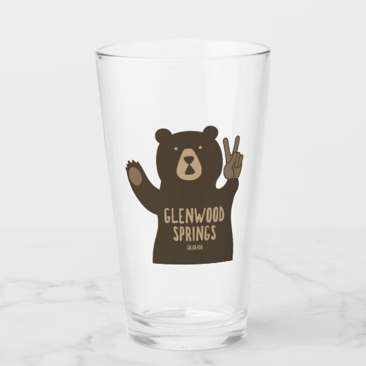 Glenwood Springs Colorado Peace Bear Glas (Vorderseite)