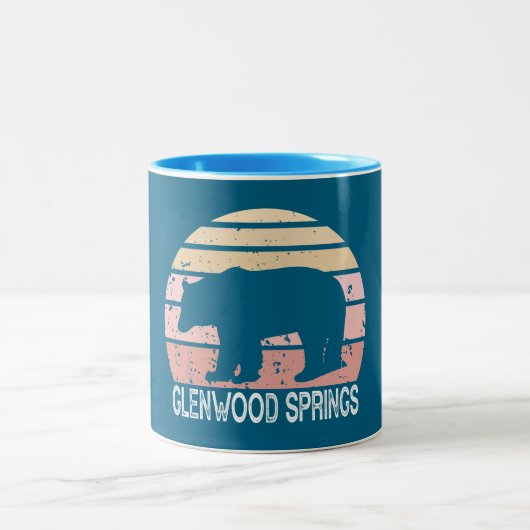 Glenwood Springs Colorado Retro Bear Zweifarbige Tasse (Mittel)