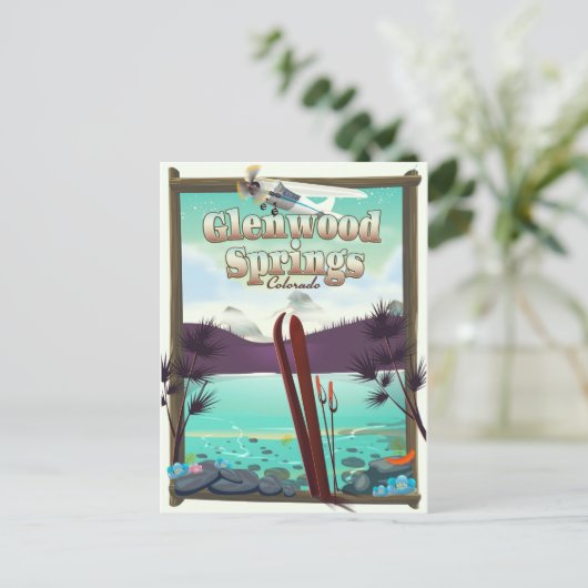 Glenwood Springs Colorado Ski Poster. Postkarte (Stehend Vorderseite)