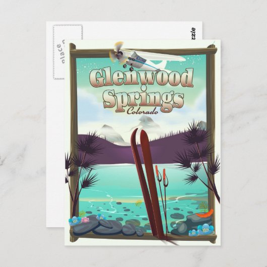 Glenwood Springs Colorado Ski Poster. Postkarte (Vorne/Hinten)