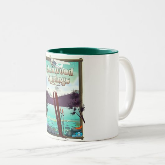 Glenwood Springs Colorado Ski Poster. Zweifarbige Tasse (VorderseiteRechts)