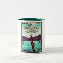 Glenwood Springs Colorado Ski Poster. Zweifarbige Tasse