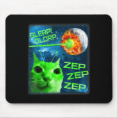 Glerp Glorp Funny Alien Cat Brainrot Meme  Mousepad (Vorne)