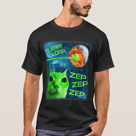 Glerp Glorp Funny Alien Cat Brainrot Meme  T-Shirt (Vorderseite)