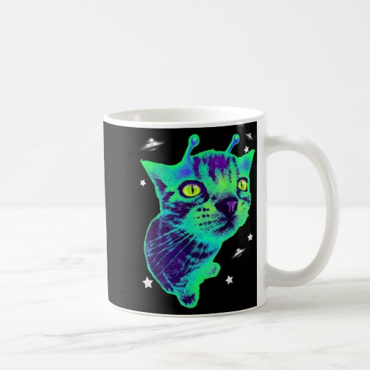 Glerp Glorp Funny Alien Cat Meme Gnarp Cat Silly A Kaffeetasse (Rechts)