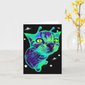 Glerp Glorp Funny Alien Cat Meme Gnarp Cat Silly A Karte (Gelbe Blume)