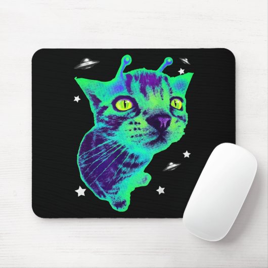 Glerp Glorp Funny Alien Cat Meme Gnarp Cat Silly A Mousepad (Mit Mouse)