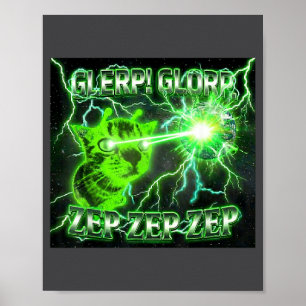 Glerp Glorp Lustiger Außerirdischer Gnarp Katze Lu Poster