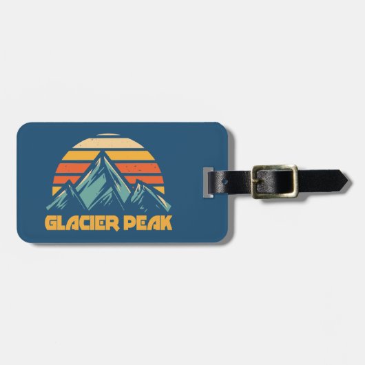 Gletscher-Gipfel Retro Türkis Gepäckanhänger (Vorderseite horizontal)