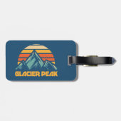 Gletscher-Gipfel Retro Türkis Gepäckanhänger (Rückseite horizontal)