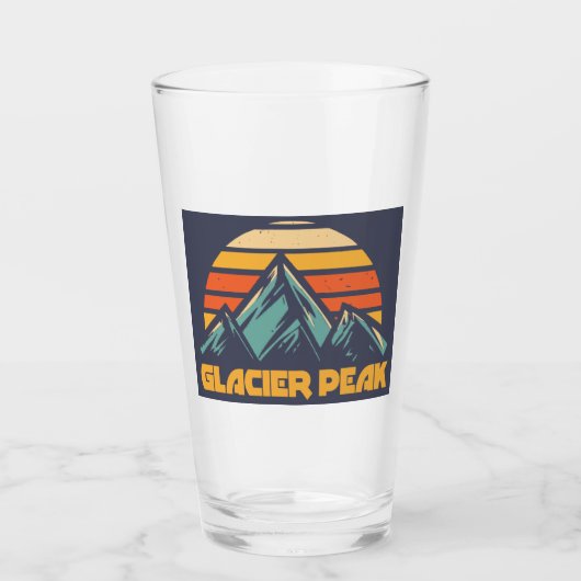 Gletscher-Gipfel Retro Türkis Glas (Vorderseite)