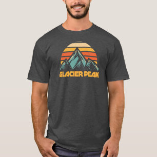 Gletscher-Gipfel Retro Türkis T-Shirt