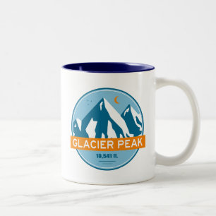 Gletscher Gipfel Washington Sterne Mond Zweifarbige Tasse
