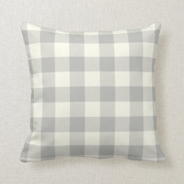 Gletscher-graues Gingham-Wurfs-Kissen Kissen