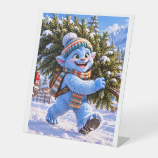 Gletscher Grinch & Weihnachtsbaum-Feiertagspodest  Sockelschild
