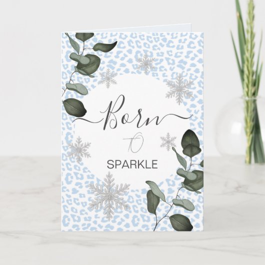 Gletscher-Leopard-Winter Einladung (Vorderseite)