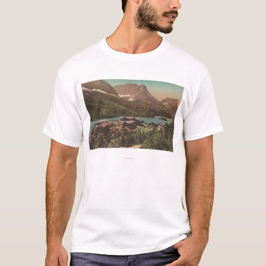 Gletscher, M.Ü. - Ansicht der Chalets u. See-St. T-Shirt (Vorderseite)