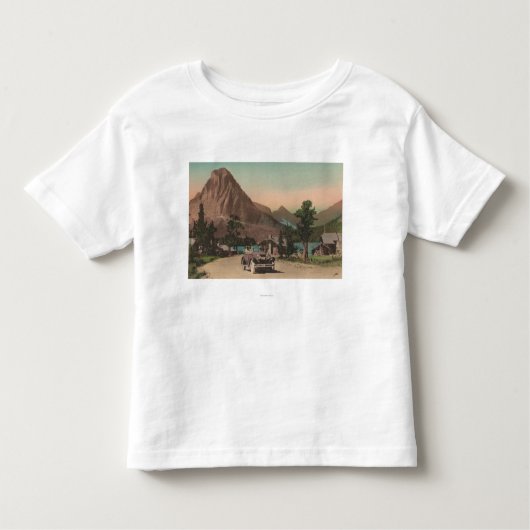 Gletscher, M.Ü. - Ansicht von zwei Chalets u. Mt. Kleinkind T-shirt (Vorderseite)