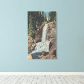 Gletscher, MT - Ansicht von Trick Falls & Medicine Leinwanddruck (Insitu (Holzboden))