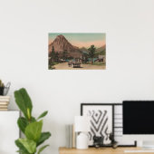 Gletscher, MT - Aussicht auf zwei Chalets und Berg Poster (Heimbüro)