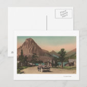 Gletscher, MT - Aussicht auf zwei Chalets und Berg Postkarte (Vorne/Hinten)