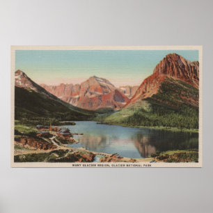 Gletscher, MT - Blick auf die vielseitige Gletsche Poster