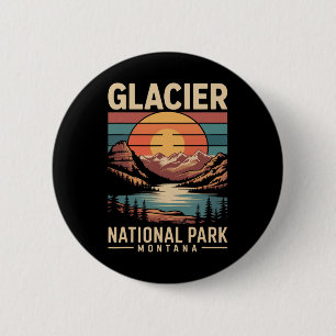 Gletscher-Nationalpark Bär Vintage Montana Wandern Button