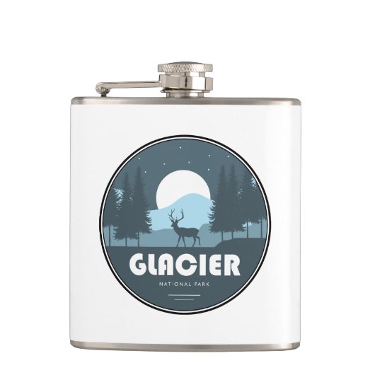 Gletscher-Nationalpark-Hirsch Flachmann (Vorderseite)