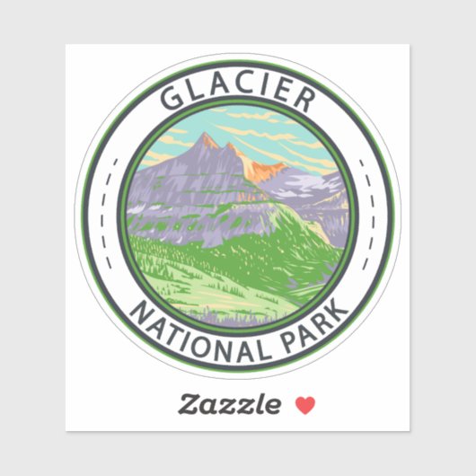 Gletscher Nationalpark im Frühjahr Montana Abzeich Aufkleber (Blatt)
