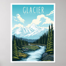 Gletscher-Nationalpark Montana USA Reise Poster