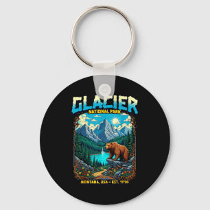 Gletscher-Nationalpark Montana USA Retro Vintage N Schlüsselanhänger