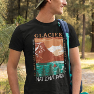 Gletscher-Nationalpark Montana Vintage abgenutzt T-Shirt