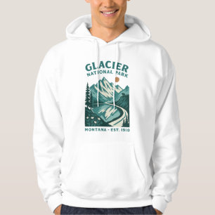 Gletscher-Nationalpark Montana Vintage Straße Wand Hoodie