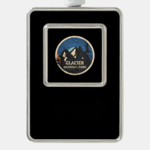Gletscher-Nationalpark Rahmen-Ornament Silber