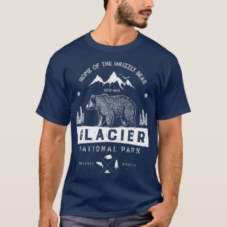 Gletscher-Nationalpark Vintage Montana Bären Männe T-Shirt