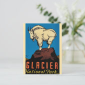 Gletscher-Nationalpark Vintage-Postkarte Postkarte (Stehend Vorderseite)