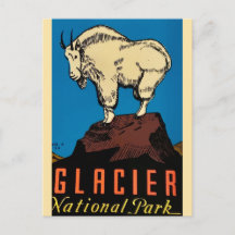 Gletscher-Nationalpark Vintage-Postkarte