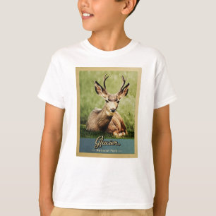 Gletscher-Nationalpark-Vintage Reise-Rotwild T-Shirt
