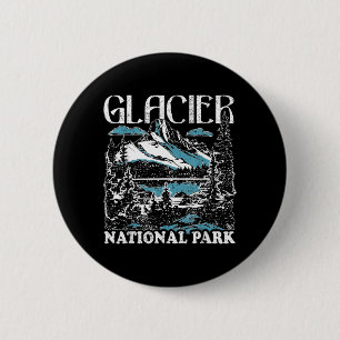 Gletscher-Nationalpark Vintage Wilde Natur Kunst Button