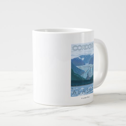 Gletscher Scene - Cordova, Alaska Jumbo-Tasse (Vorderseite Rechts)