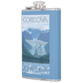 Gletscher-Szene - Cordova, Alaska Flachmann (Links)