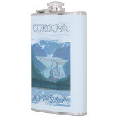 Gletscher-Szene - Cordova, Alaska Flachmann (Links)