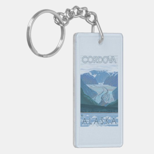 Gletscher-Szene - Cordova, Alaska Schlüsselanhänger (Vorderseite links)