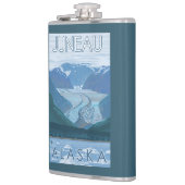 Gletscher-Szene - Juneau, Alaska Flachmann (Links)