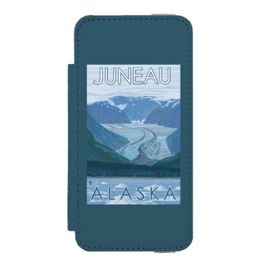 Gletscher-Szene - Juneau, Alaska Incipio iPhone Geldbeutel-Hülle (Folio Vorderseite)
