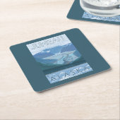 Gletscher-Szene - Juneau, Alaska Rechteckiger Pappuntersetzer (angewinkelt)